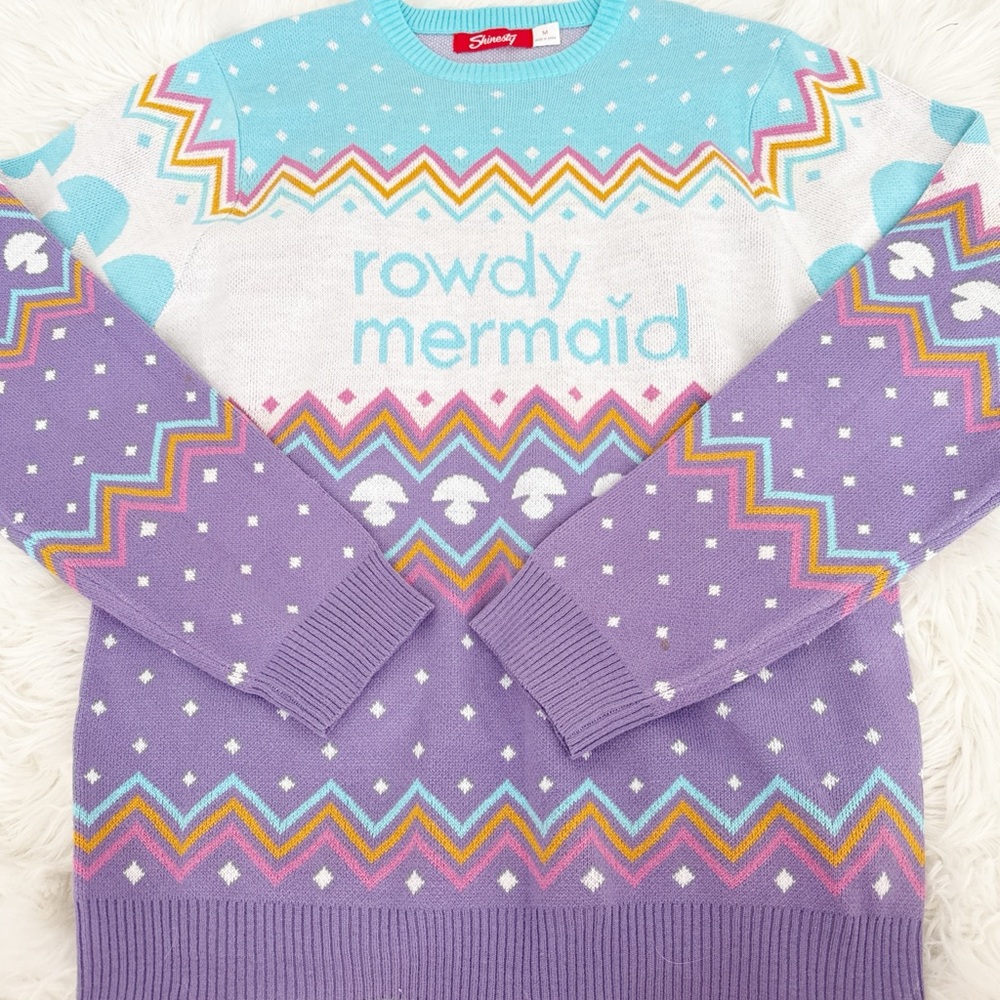 Rowdy Mermaid Colorful Crew Neck Sweater